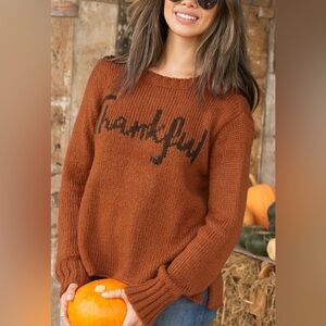 Wooden Ships Brown 'Thankful' Sweater